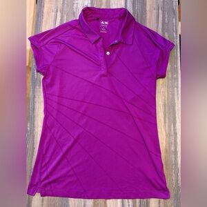 Adidas Climalite women's short-sleeve golf polo shirt in purple/Magenta
